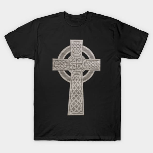 Medieval Wooden Celtic Cross T-Shirt by DesignsbyZazz